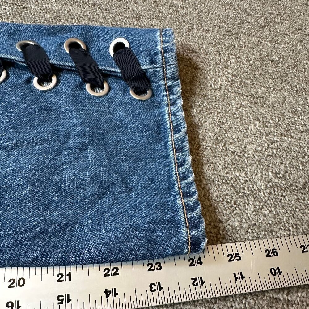 Veronica Beard Ines Lace Up Denim Jeans in Medium Wash Size 27 - Picture 5 of 7